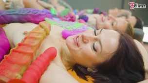 4 Girlz VS a bed full of ANAL SexToys – tattoo goth punk ATM